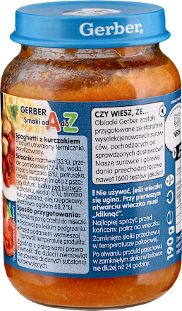 Obiadek spaghetti z kurczakiem Gerber