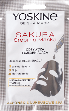Geisha Sakura srebrna maska za lice Yoskine