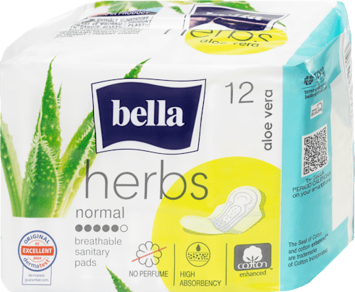 Absorbante normale igienice cu ierburi de aloe vera bella