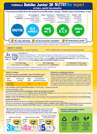 Odżywcza formuła na bazie mleka 3R powyżej 1. roku życia Bebiko