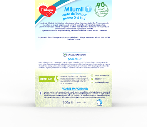 Lapte formulă de început pentru 0-6 luni Milupa