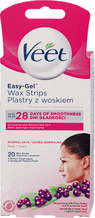 Plastry z woskiem do twarzy skóra normalna Easy Veet