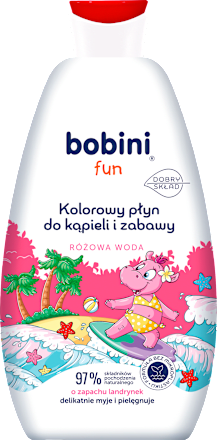 Płyn do kąpieli i zabawy barwiący wodę Różowa woda bobini fun