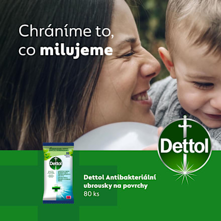 antibakteriální ubrousky na povrchy Dettol