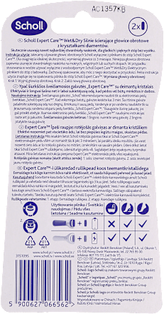 Silnie ścierające głowice obrotowe z kryształkami diamentów Velvet Smooth Wet & Dry Dr. Scholl's