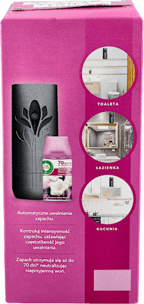 Komplet automatycznego odświeżacza powietrza Księżycowa Lilia Otulona Satyną  AIR WICK