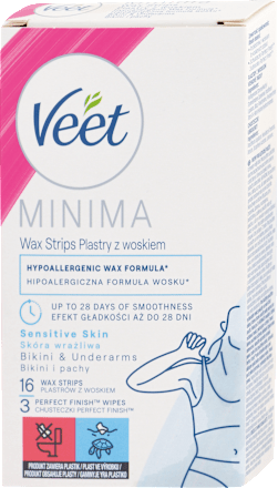 Depilačné voskové pásiky na citlivú pokožku Minima Veet
