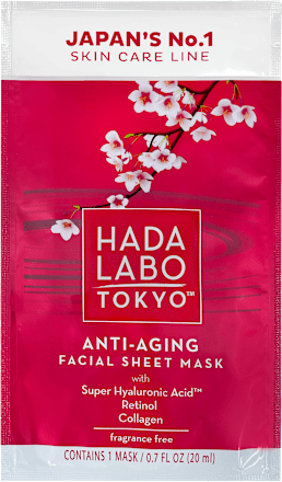 Maschera viso anti-età con super acido ialuronico, retinolo e collagene HADA LABO TOKYO