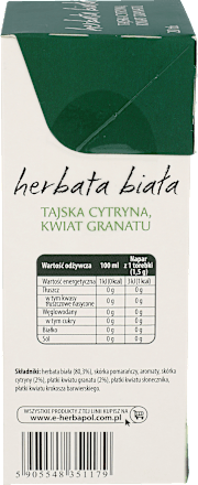 Herbata biała z tajską cytryną (20 x 1,5 g) Big-Active