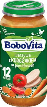 Warzywa z kurczakiem w pomidorach po 12 miesiącu Bobovita