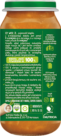 Warzywa z kurczakiem w pomidorach po 12 miesiącu Bobovita