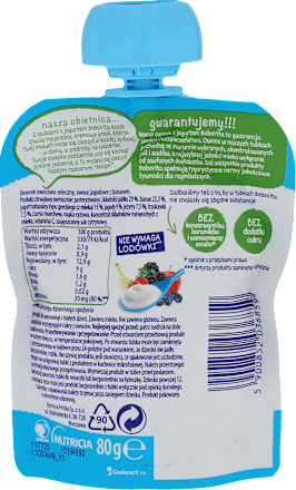 Mus Owoce jagodowe z bananem i jogurtem po 6 miesiącu JogoMi! Bobovita