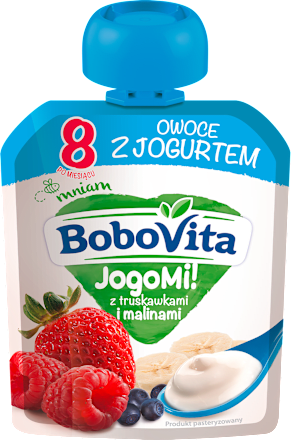 Mus z truskawkami i malinami po 8 miesiącu JogoMi!  Bobovita