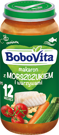 Makaron z morszczukiem i warzywami po 12 miesiącu Bobovita