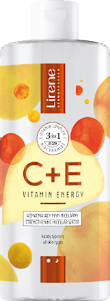 Płyn micelarny 3 w 1 wzmacniający C + E  Lirene