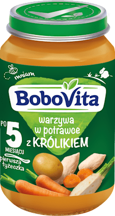Obiadek warzywa w potrawce z królikiem po 5 miesiącu Bobovita
