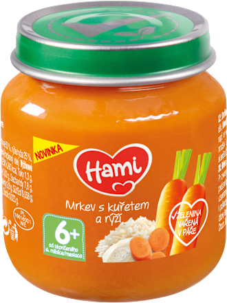 příkrm Mrkev s kuřetem a rýží Hami