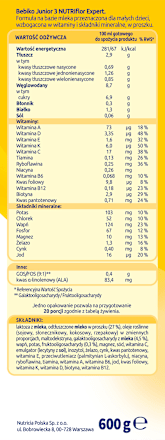 Odżywcza formuła na bazie mleka 3 powyżej 1. roku życia Bebiko