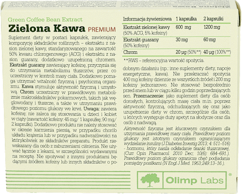 Zielona kawa, kapsułki OLIMP LABS