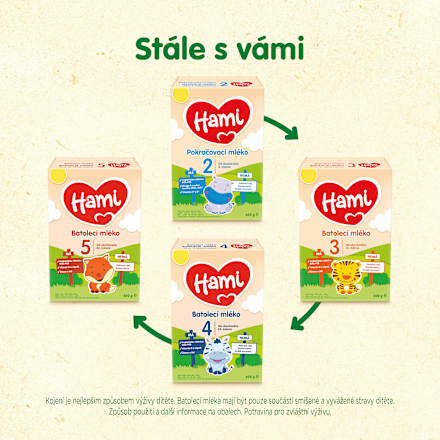 pokračovací mléčná kojenecká výživa 2 6m Hami