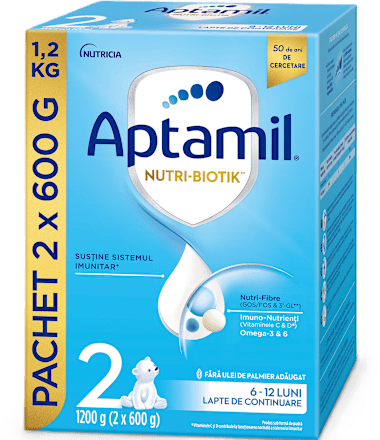 Lapte praf de continuare Nutri-Biotik 2, 6-12 luni Aptamil