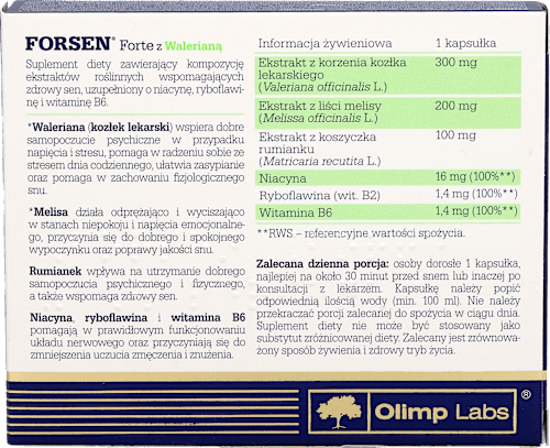 Forsen Forte z walerianą, kapsułki OLIMP LABS