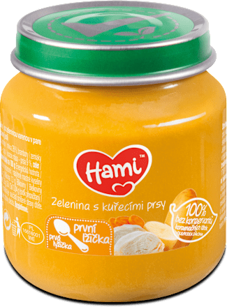 příkrm První lžička Zelenina s kuřecími prsy Hami