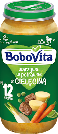 Warzywa w potrawce z cielęciną po 12 miesiącu Bobovita