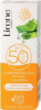 Emulsja do twarzy SPF 50 z Aloesem Lirene