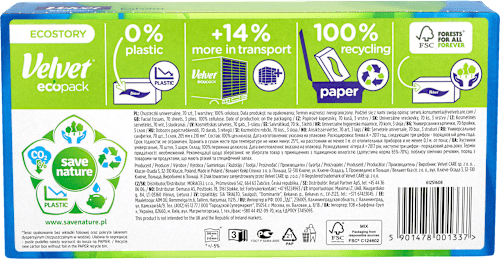 Chusteczki higieniczne Balsam, 3-warstwowe Velvet