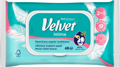 vlhčený toaletní papír 2 v 1 Intima Velvet