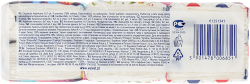 Chusteczki higieniczne, kieszonkowy format, 6x7 szt., 4 warstwy Velvet