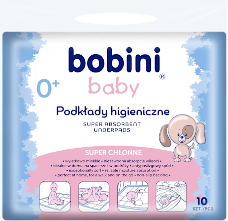 Podkłady higieniczne dla niemowląt i dzieci, 60x60 cm bobini baby