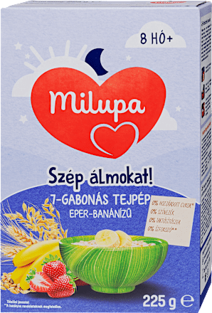 Szép álmokat! tejpép 7-gabonával, eper és banán ízzel 8 hónapos kortól Milupa
