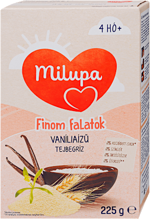 Finom falatok tejbegríz vanília ízzel 4 hónapos kortól Milupa