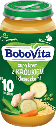 Zupa krem z królikiem i kluseczkami po 10. miesiącu Bobovita