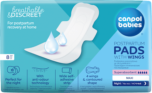 poporodní vložky s křidélky noční  Canpol babies