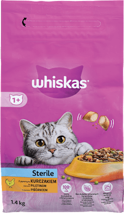 Suha hrana za sterilizirane mačke s piščancem, 1+ let whiskas