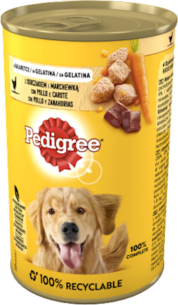 Cibo per cani in gelatina con pollo e carote Pedigree