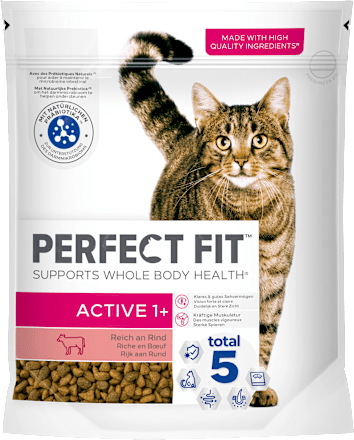 Trockenfutter Katze active 1+ Reich an Rind PERFECT FIT