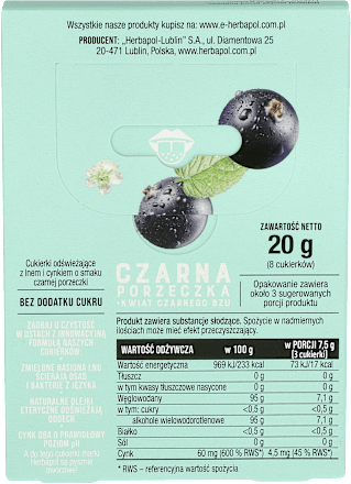 Cukierki odświeżające czarna porzeczka z kwiatem czarnego bzu Herbapol