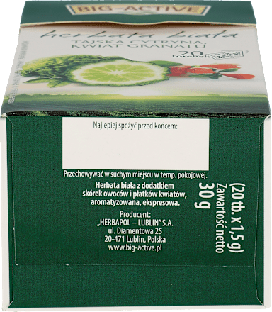 Herbata biała z tajską cytryną (20 x 1,5 g) Big-Active