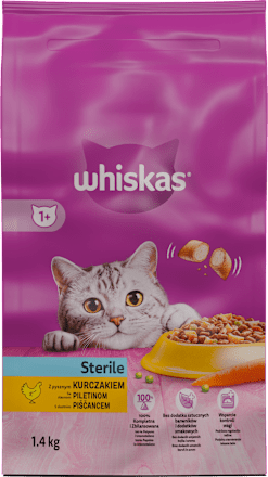 Suha hrana za sterilizirane mačke s piščancem, 1+ let whiskas