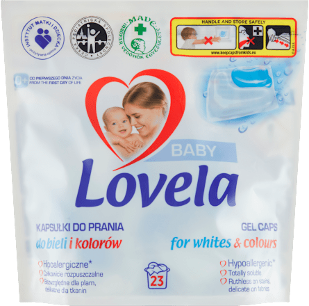 Pracie kapsuly na bielu a farebnú bielizeň Baby Lovela