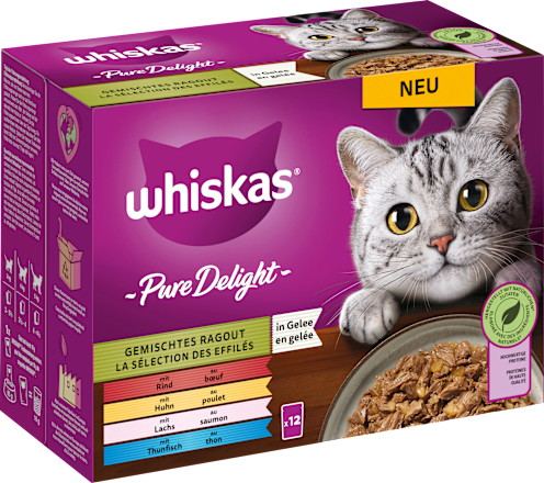 Nassfutter Katze Pure Delight Gemischtes Ragout in Gelee Whiskas