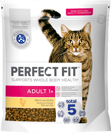 Trockenfutter Katze adult 1+ Reich an Huhn PERFECT FIT