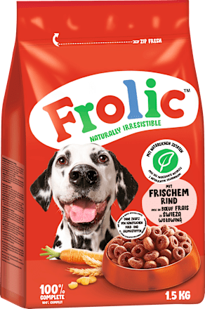 Trockenfutter Hund mit Rind Frolic