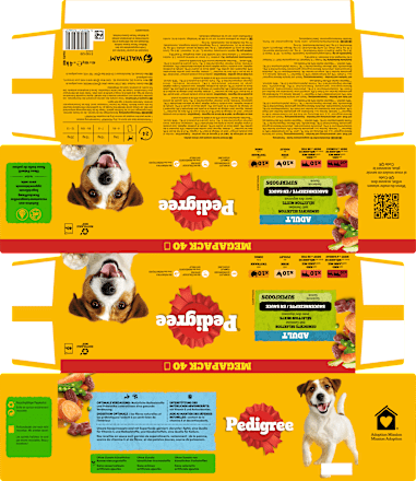 Nassfutter Hund gemischte Selektion in Sauce, Megapack (40x100 g) Pedigree