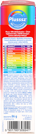 Tabletki musujące Multiwitamina + Żelazo Plusssz
