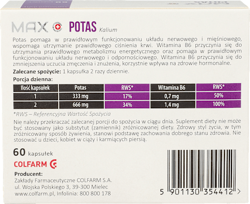 Potas, kapsułki COLFARM
